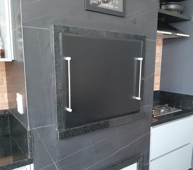 Tampa “boca” churrasqueira Inox 304 pintura epóxi preta